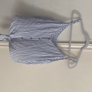 Blouse white with blue strips